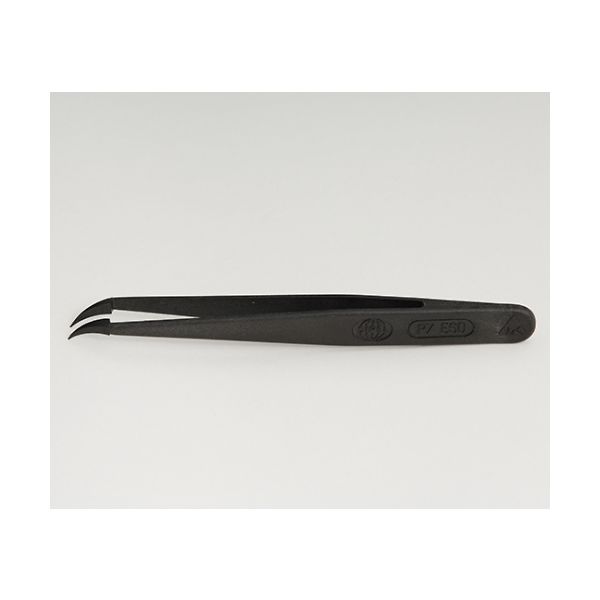 ワイ・エム・ティ プラスチックピンセット SIーP7 ESD(黒) SI-P7E 1本 61-6422-99（直送品）