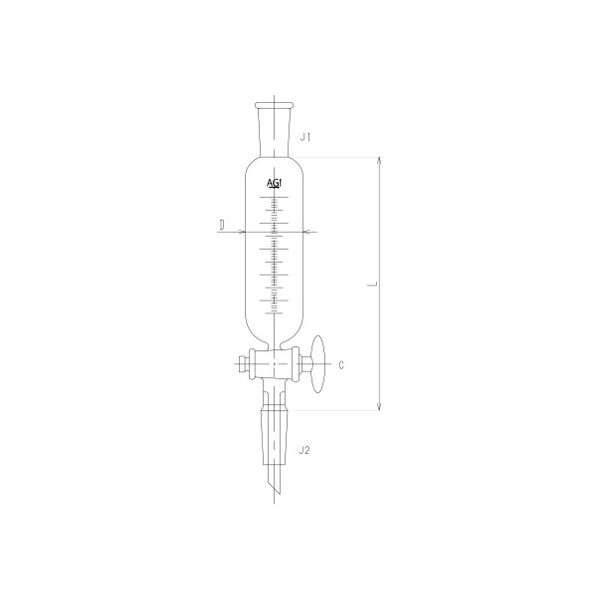 旭製作所 分留受器 ガラスコック 3600ー500ー4L 1個 62-2109-65