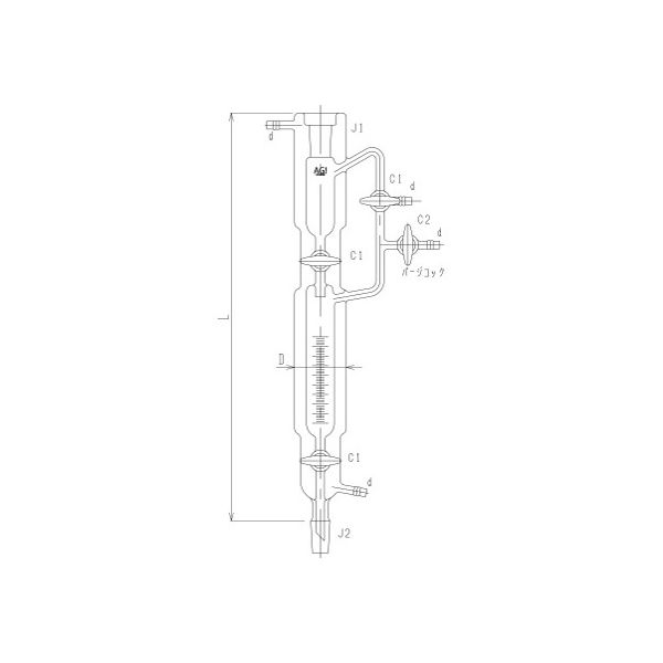 旭製作所 フルジャケット付分留受器 ガラスコック 3608-200-4L 1個 62-2109-78（直送品）