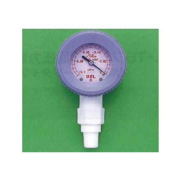 ユニバーサル USLフッ素樹脂真空計 75φ R3/8 ー0.1～0Mpa 00N-232-02 1個 62-7098-17（直送品）