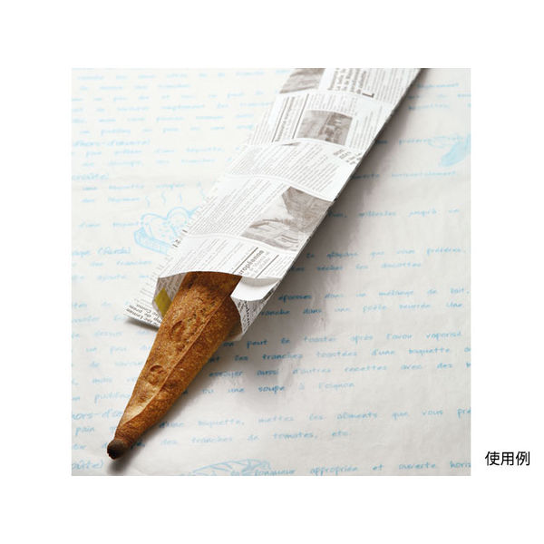 大阪ポリヱチレン販売 フランスパン紙袋ヨーロピアン柄（白）No.175（小） 6581 1包：50枚×20（直送品）