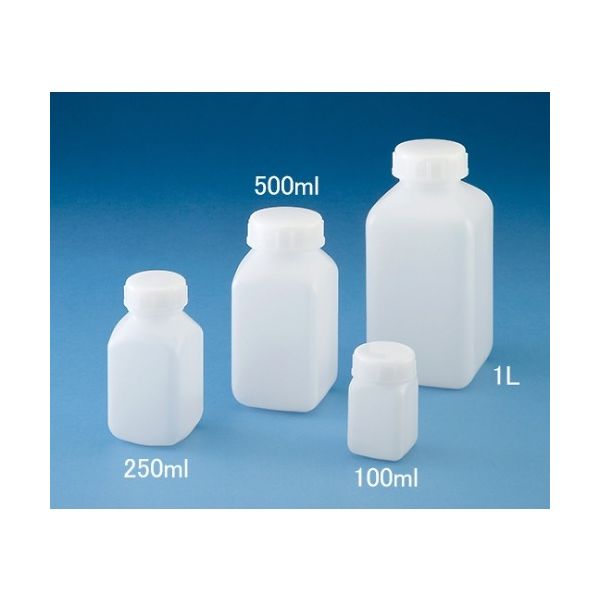 ニッコー・ハンセン 標準規格瓶 角型広口(ナチュラル) 250mL 1本 1030-02 10-3002-55（直送品）