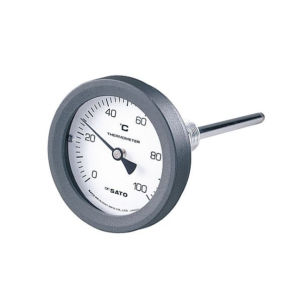 佐藤計量器製作所 バイメタル式温度計 BMーTー75P 2090ー00 0~100°C 100mm 1セット 61-0096-36（直送品）
