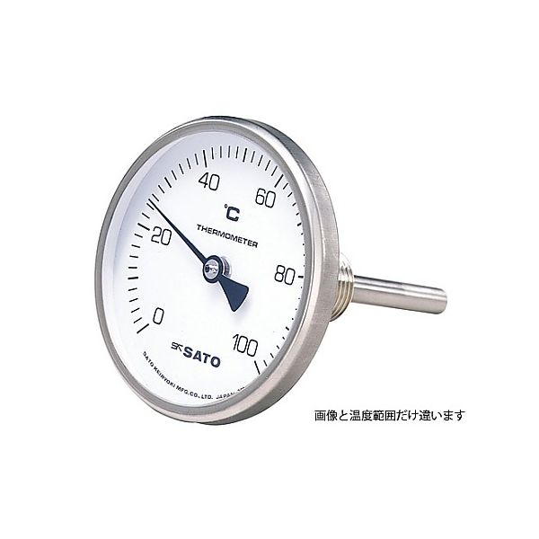 佐藤計量器製作所 バイメタル式温度計 BMーTー75S 2110ー12 ー30~50°C 100mm 1セット 61-0096-51（直送品）