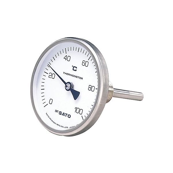 佐藤計量器製作所 バイメタル式温度計 BMーTー75S 2110ー20 0~100°C 50mm 1セット 61-0096-53（直送品）