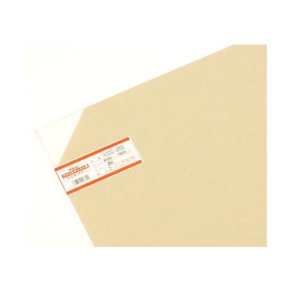 光 アクリルキャスト板 600×900×2mm 透明 AC00-269 1枚 61-7417-09（直送品）