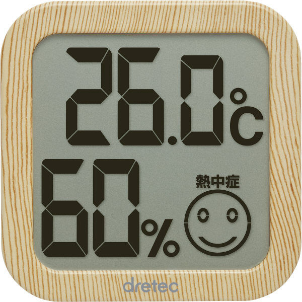 ドリテック デジタル温湿度計 ナチュラルウッド O-271NW 1個