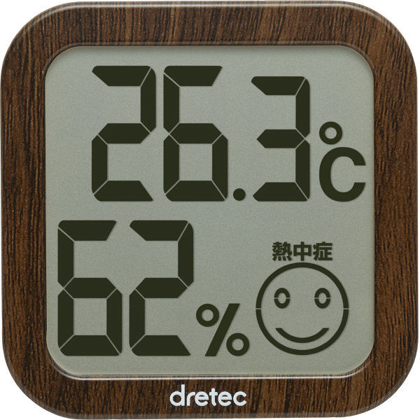 ドリテック デジタル温湿度計 ダークウッド O-271DW 1個