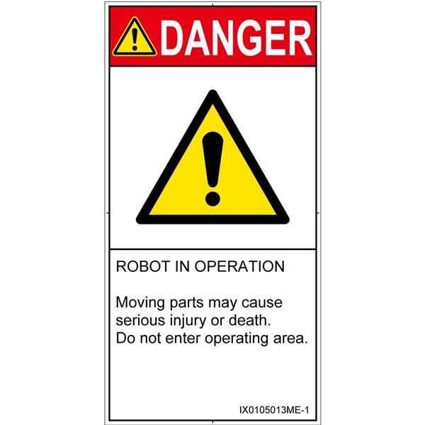 PL警告表示ラベル（ISO準拠）│その他の危険:一般的な警告│IX0105013│危険│Mサイズ│英語（タテ）│10枚（直送品）