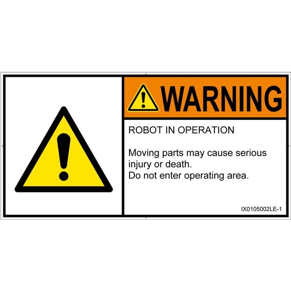 PL警告表示ラベル（ISO準拠）│その他の危険:一般的な警告│IX0105002│警告│Lサイズ│英語（ヨコ）│6枚（直送品）