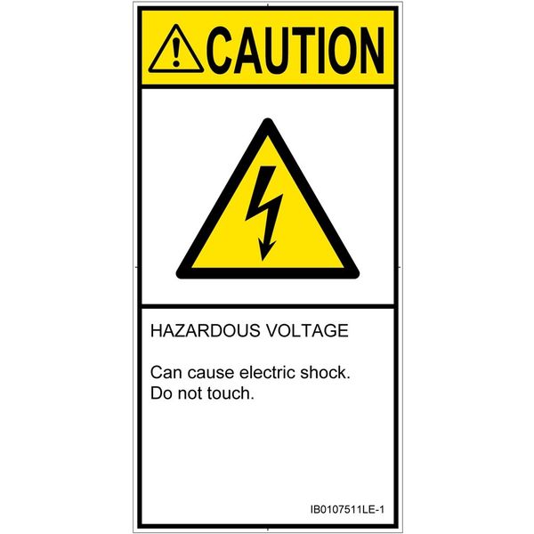 PL警告表示ラベル(ISO準拠)│電気的な危険:感電│IB0107511│注意│Lサイズ│英語(タテ)│6枚 IB0107511LE-1（直送品）