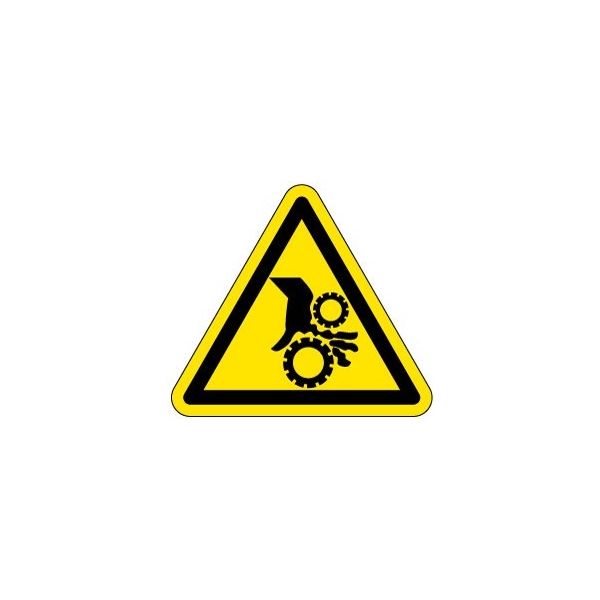 PL警告表示ラベル(ISO準拠)│機械的な危険:引き込み(ギア)│IA15
