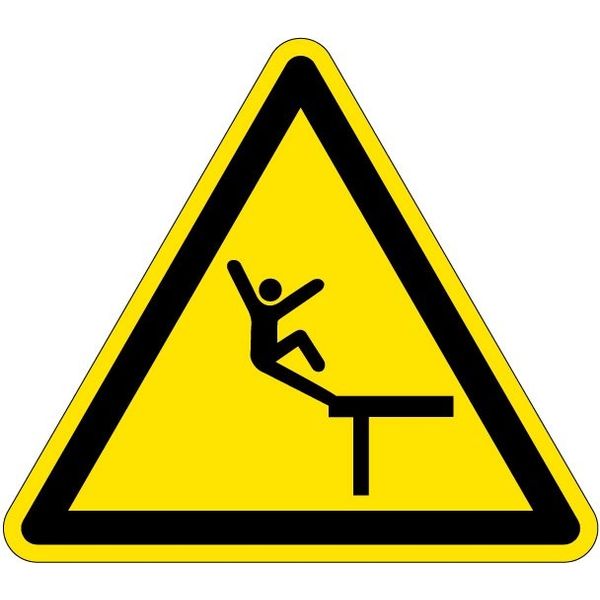 PL警告表示ラベル(ISO準拠)│人間工学による危険:転落│IG09│Lサイズ