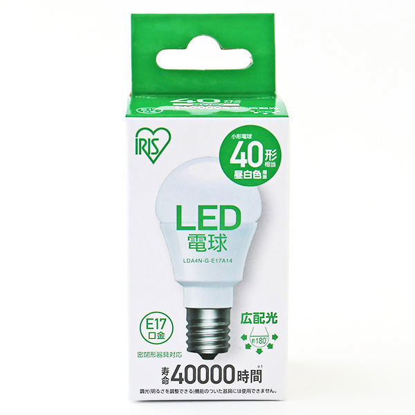 アスクル限定】アイリスオーヤマ ミニクリプトン電球形LED電球 E17 広