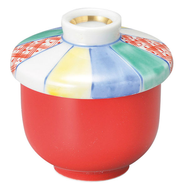 アースモス むし碗 赤釉紙風船小むし碗 (2個入) utw-28214656（直送品）
