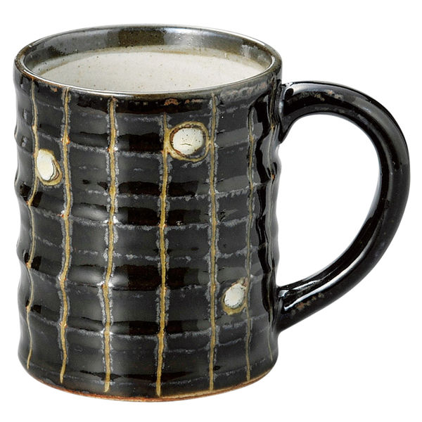 アースモス マグカップ 黒釉線彫マグカップ (3個入) utw-62614216（直送品）