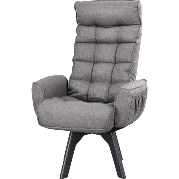 アイリスオーヤマ 回転ファブリックチェア ハイバック アッシュ