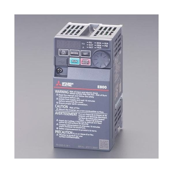 エスコ 200V/0.75kw インバーター(3相モーター用) EA940MX-607A 1個（直送品）