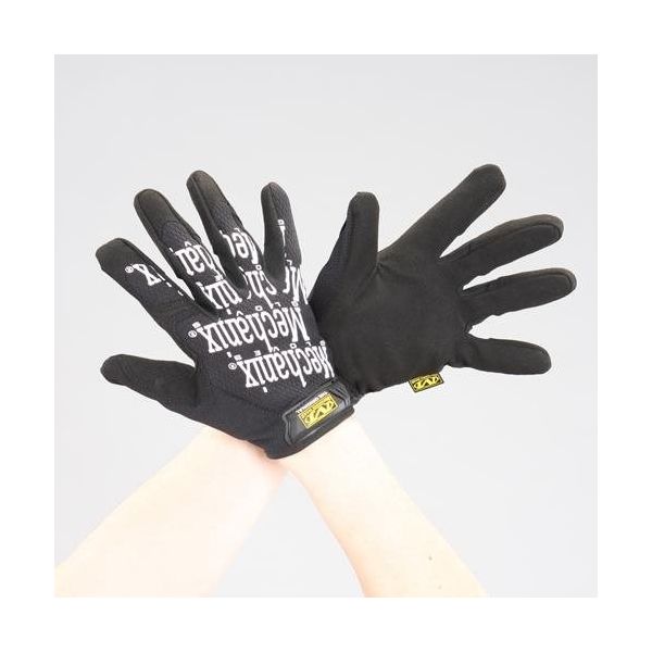エスコ [L] 手袋・メカニック(合成革/黒) EA353BT-233 1セット(2双)（直送品）