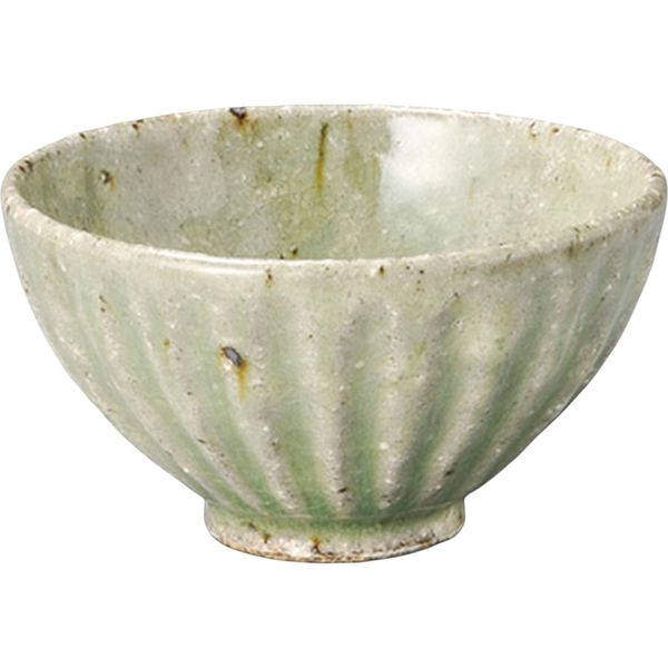 陶里 飯碗 かいらぎ緑釉中平 (3個入) tri-300351902（直送品）
