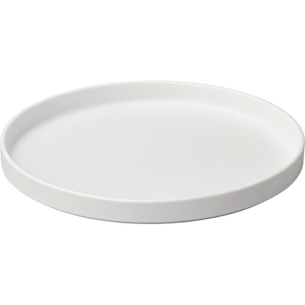 陶里 大皿 硬質・結晶・白マット24.5cm（浅）切立皿 (1個入) tri-300504002（直送品）