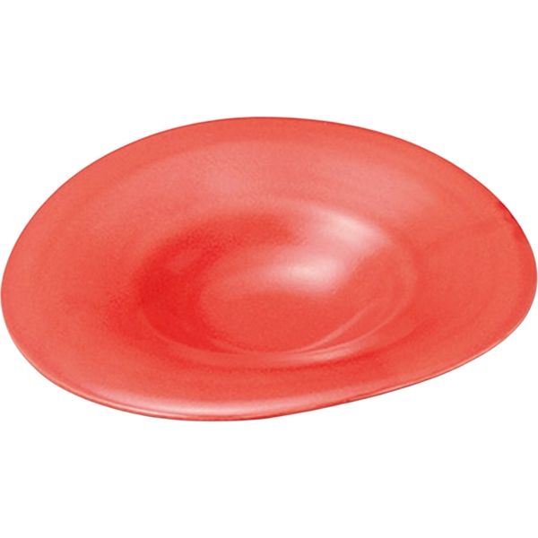 陶里 大皿 赤釉ハット型盛鉢 (1個入) tri-300832807（直送品）