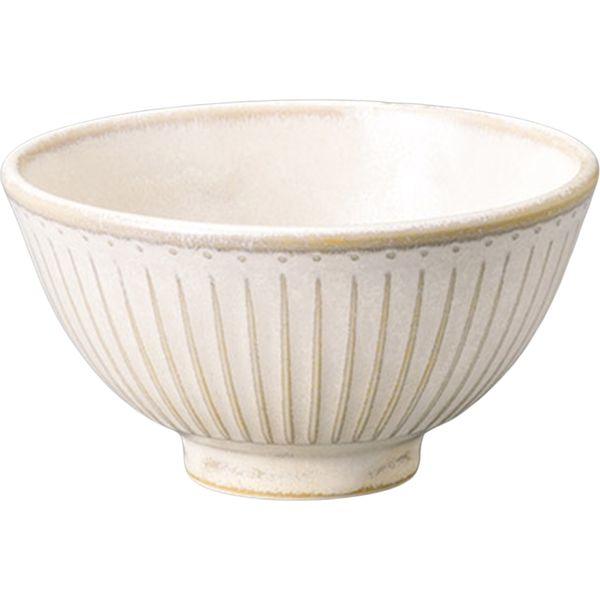 陶里 飯碗 チタンマット白白彫十草飯碗 (8個入) tri-300851246（直送品）