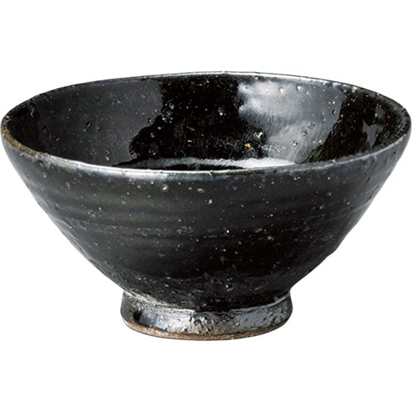 陶里 飯碗 黒釉天目流し飯碗 (2個入) tri-300851830（直送品）