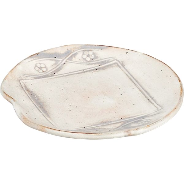 陶里 中皿 手造り粉引華紋6.5丸皿 (2個入) tri-301808613（直送品）