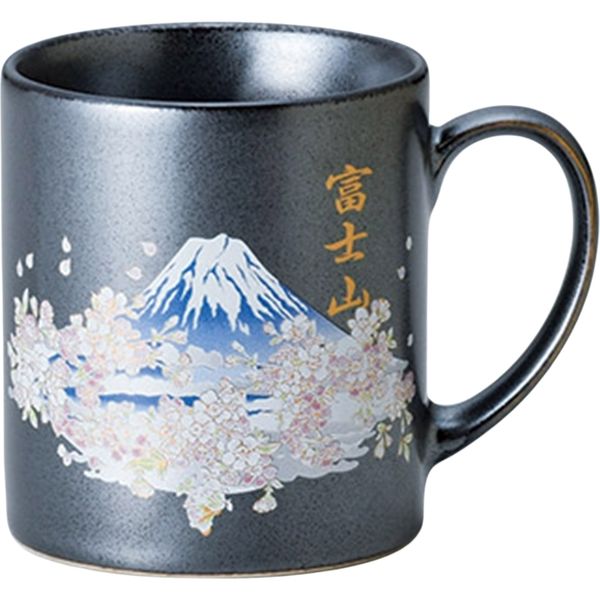 陶里 日本土産 80mmマグ鉄結晶 富士山桜 BLUE (5個入) tri