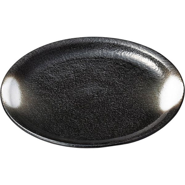 陶里 中皿 黒結晶白吹（布目）8.0丸皿 (1個入) tri-304628406（直送品）