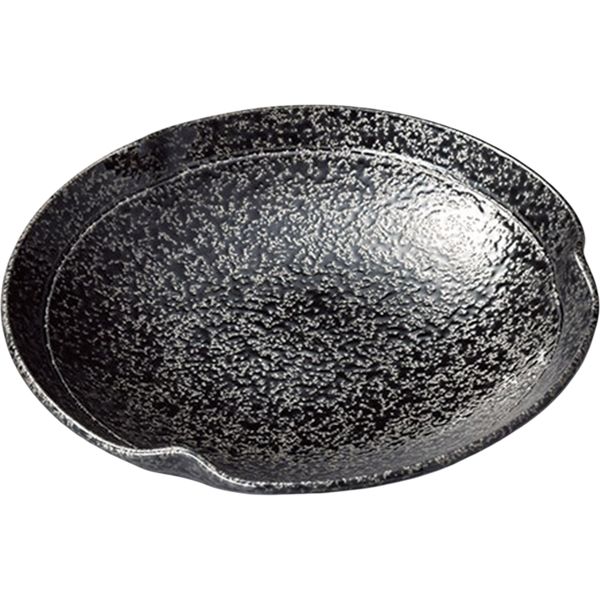 陶里 中皿 黒ちらし5.0三つ押丸皿 (3個入) tri-304629522（直送品）