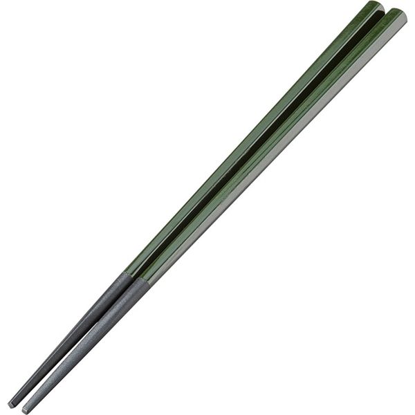 ずっと気になってた 陶里 お箸 ［PBT］22.7cm新六角先端角塗箸 グリーン塗 (7個入 箸・カトラリー・ピック