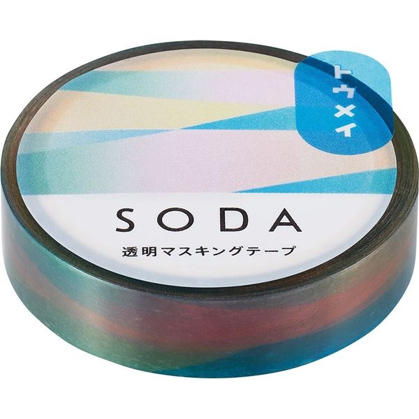 キングジム SODA 透明マスキングテープ 10mm幅 オーロラ柄 CMT10-004 1セット（3本）（直送品）