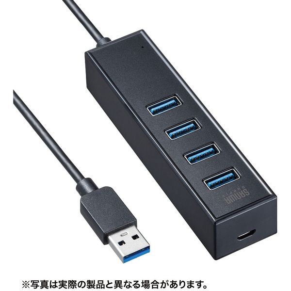 サンワサプライ 磁石付USB3.2 Gen1 4ポートハブ USB-3H405BKN 1個 - アスクル