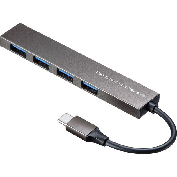 サンワサプライ USB Type-C 4ポートスリムハブ USB-3TCH25SN 1個