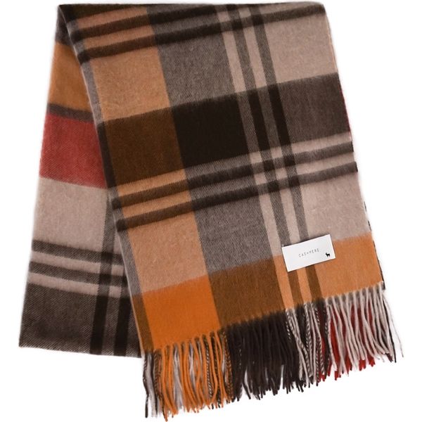 SoleilソレイユCASHMERE 100％カシミヤ チェックストール SoleilソレイユCASHMERE 100％カシミヤ チェックストール - メルカリ