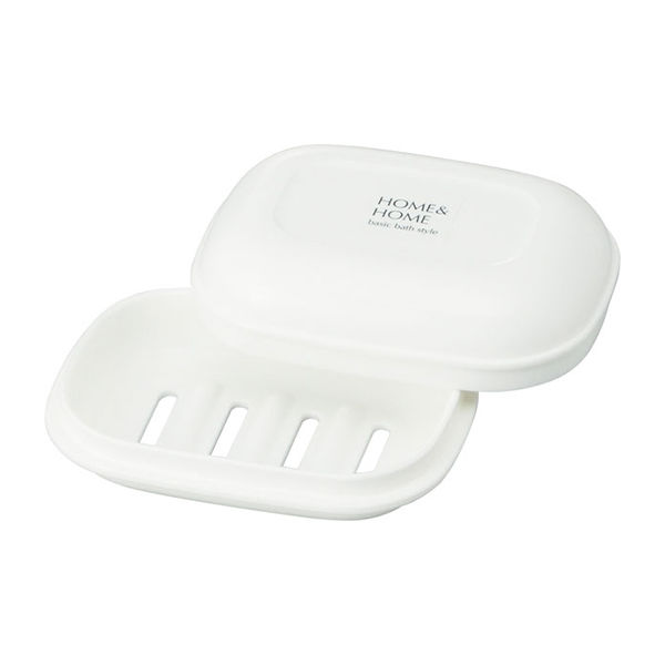 リス H&H 石けん箱 ホワイト GREL206 1セット(9個) 62-8724-57（直送品）