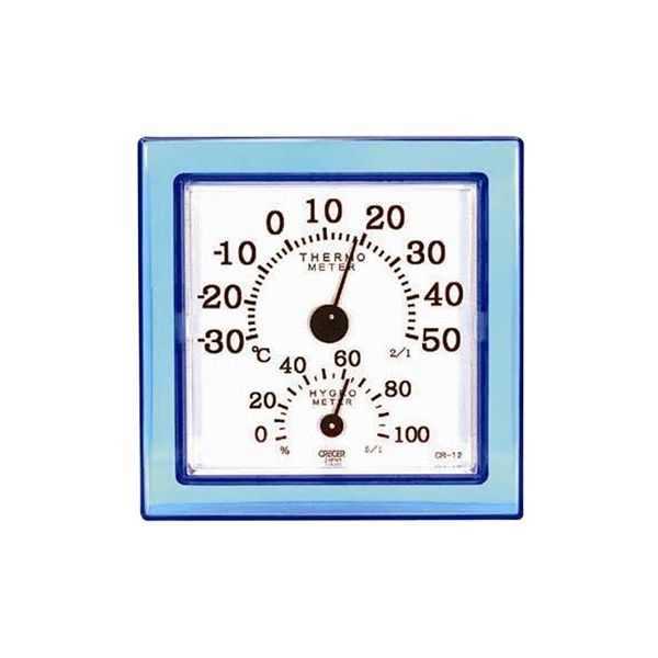 クレセル 温湿度計クリア・ミニブルー CR-12B 1セット（2個） 62-3966-08（直送品）