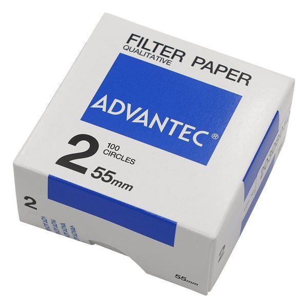 アドバンテック東洋 定性濾紙 No.2 Φ55 100枚入 00021055 1セット(700枚:100枚×7箱) 4-904-05（直送品）