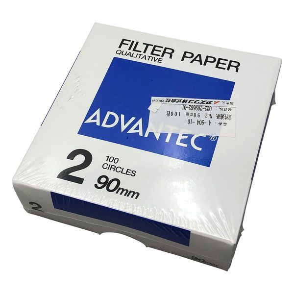アドバンテック東洋 定性濾紙 No.2 Φ90 100枚入 00021090 1セット(500枚:100枚×5箱) 4-904-10（直送品）
