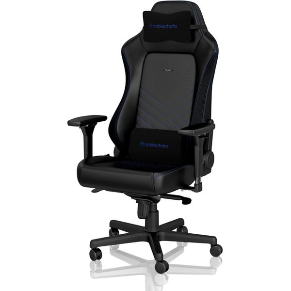 アーキサイト noblechairs HERO ゲーミングチェア PUレザー ブラック ブルーステッチ（直送品） - アスクル