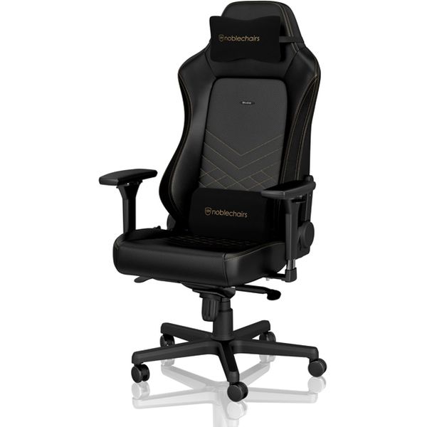 アーキサイト noblechairs HERO ゲーミングチェア PUレザー ブラック ゴールドステッチ（直送品） - アスクル