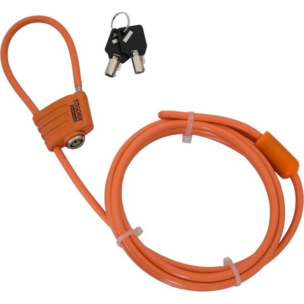 GORIX 鍵式ワイヤーロック オレンジ GX-643 1個（直送品