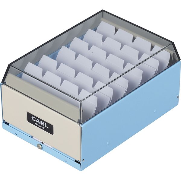 カール事務器 カードファイルケース ライトブルー CFC-400-T　 1個