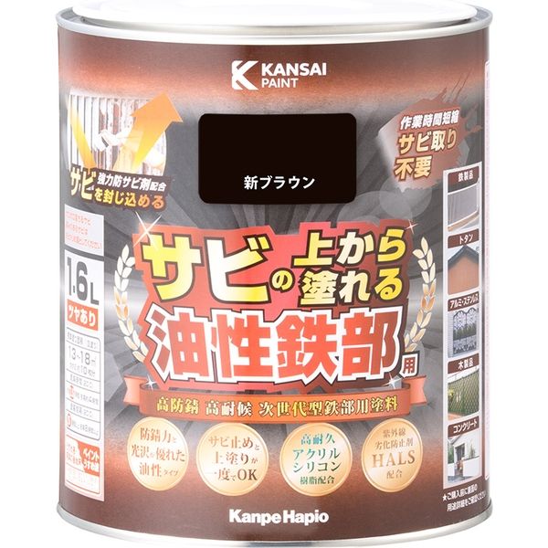 ＫＡＮＳＡＩ カンペ 油性トップガード１．６Ｌきいろ 6缶セット