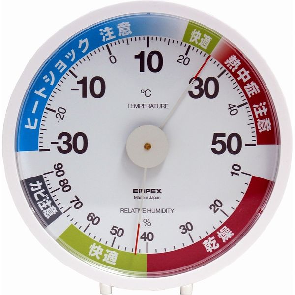 エンペックス気象計 脱衣室・トイレ用温・湿度計 TM-6311 1個 - アスクル