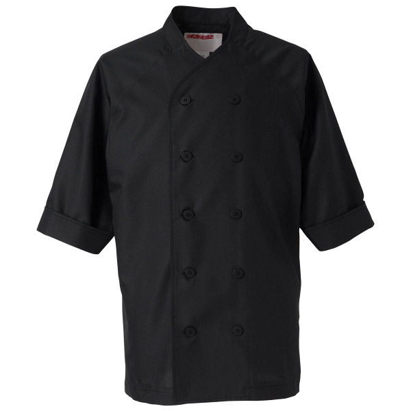 KAZEN（カゼン） コックシャツ五分袖 ブラック M 628-05 1着（直送品）