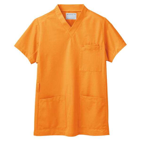 住商モンブラン スクラブ（男女兼用） ジャケット 医務衣 医療白衣 半袖 オレンジ L 72-622（直送品）