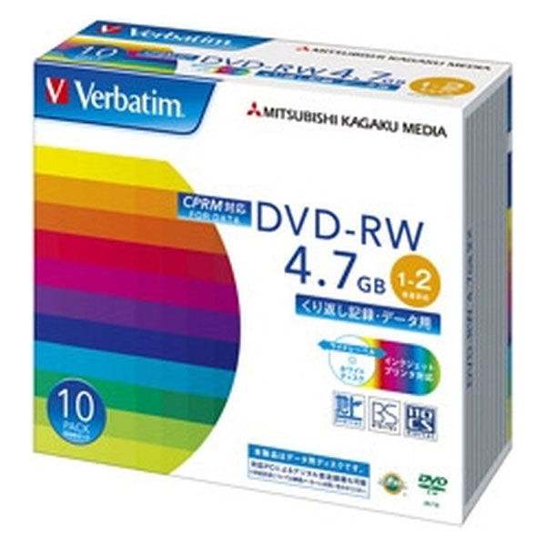 まとめ）三菱化学メディア DVD-RW (4.7GB) DHW47N10V1 10枚 オーバーの